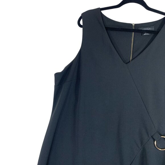 plus size simple black v neck sleeveless dress size 4X Michel Studio - Picture 8 of 10